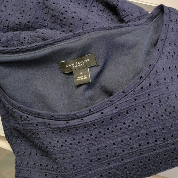 Ann Taylor Factory Navy Blue Blouse - Picture 3 of 5